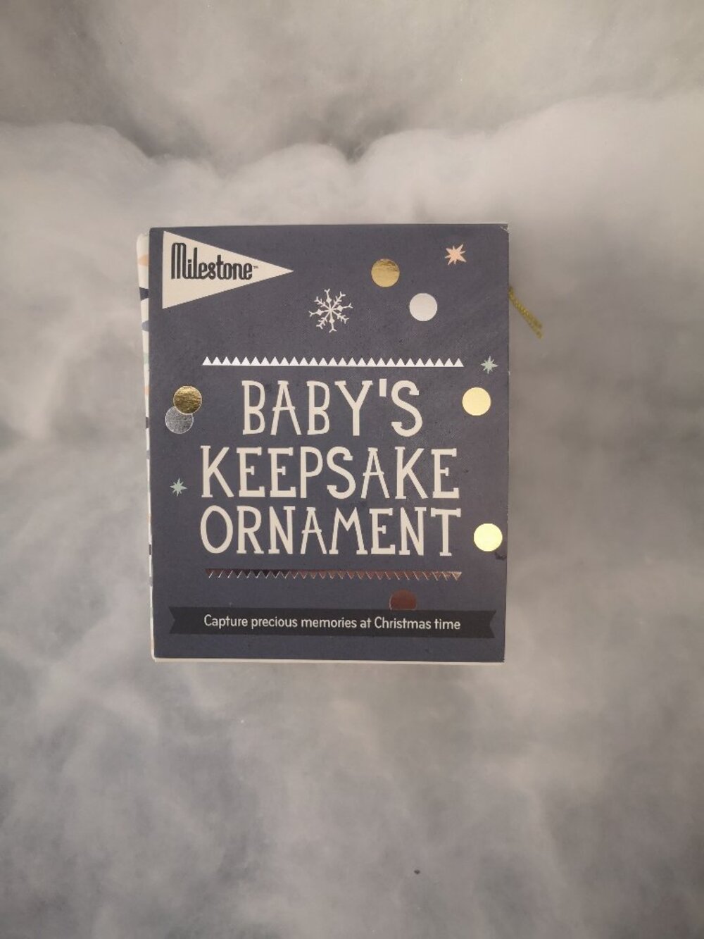 Milestone Baby's Keepsake Glass Christmas Ornament NIB w/Notepapers for Memories